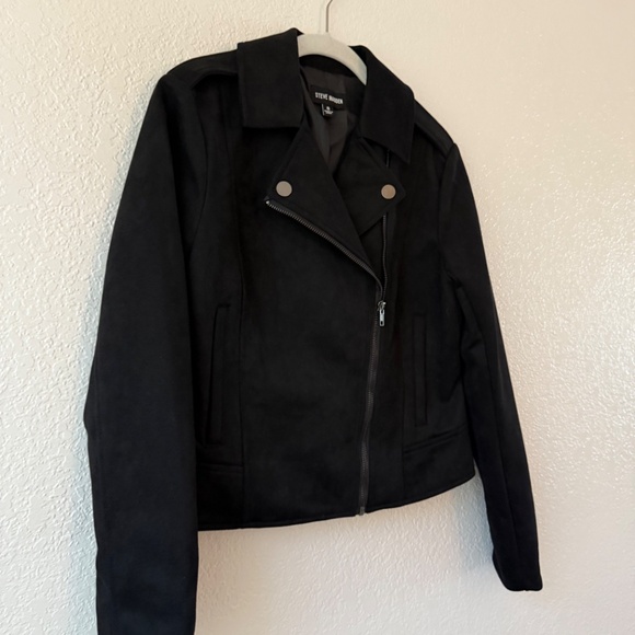 Steve Madden Women’s Black Faux Suede Moto Jacket Size Small NWOT - Picture 5 of 8
